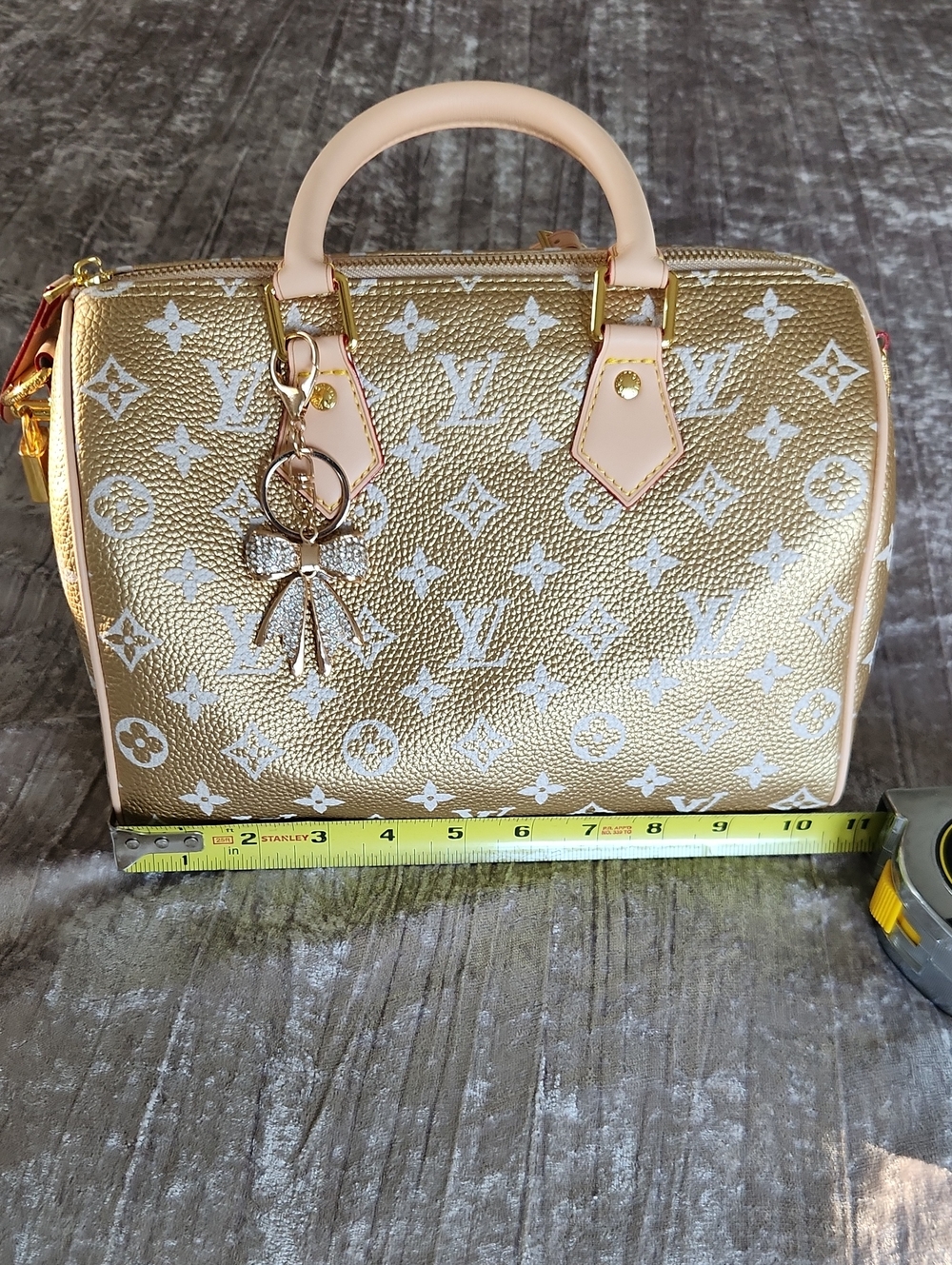Gold Monogram Speedy with Matching Pouch - Designer-Inspired - Picture 10 of 12